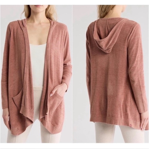 Barefoot Dreams Sweaters - Barefoot Dreams CozyChic Ultra Light Hooded Cardigan Women's Size XL